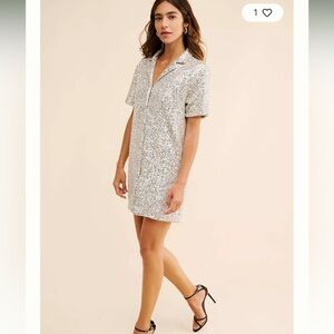 Sunday in Brooklyn Sequined Mini Shirtdress